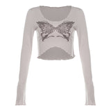 2025 Summer New Women's Solid Color Empathic Street Fashion Collar Long-Sleeved T-Shirt Girl 68HZ