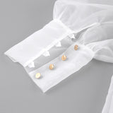 2025 Spring Sexy Perspective Mesh Long-Sleeved Top Folded High-End Bubble Bubble Sleeves To Play The Shirt Woman 68HZ