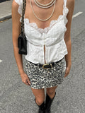2025 Fashion Summer Sexy Lace Lace Sleeveless Square Collar Loose Small Sling Lace Small Vest Women's Clothing 68HZ