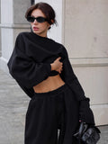 Women's New 2025 Autumn And Winter Fashion Loose-Fitting Trousers Solid-Colored Avant-Garde Two-Piece Sets 68HZ