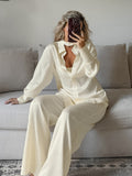 Long-Sleeved Suit Female Ribbon Ornament Languid Texture 2026 Spring Shirt Trousers Two Sets 68HZ