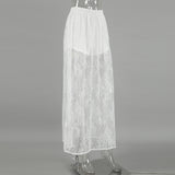 Sexy Lace Perspective White Jiti Flower Dress 2025 Early Spring New Dress 68HZ