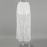 Sexy Lace Perspective White Jiti Flower Dress 2025 Early Spring New Dress 68HZ