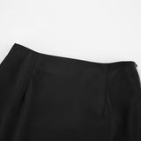Spring 2025 Women's Imitation Acetate-Colored Black Dress Women's French Commuting Faesce Color Skirt 68HZ