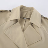 British Wind Long Sleeve Collar Tie Belt To Collect Waist Thin Senior Sense 2025 Autumn Long Wind Coat Woman 68HZ