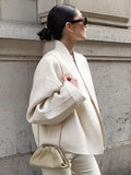 Autumn And Winter New Long-Sleeved V-Neck Coat Jacket Short 2025 Loose Temperament Commuting Lazy Woman 68HZ