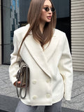 Casual White Small Suit Jacket Female Senior Sense Spring And Autumn New Rice White Niche Design Suit 68HZ