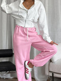 Ins Fashion Lumbar Thromic Tying With Low-Waisted Sweatpants 2025 Autumn And Winter New Trousers 68HZ