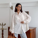 Casual Apricot-Coled Long-Sleeved Loose Pocket Top Summer Simple Commuter Jafuse Shirt Woman 68HZ