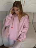 Small-Raden V-Necked Dachshund Dachshunded Ragged Jacket 2025 Fall/Winter Languid Wind-Hanging Sweater 68HZ