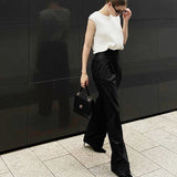 2025 New Black Drag Panties Loose High-Waist Hanging Trousers Women's Broad Leg Pants Commute Suit Trousers Autumn And Winter 68HZ