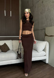 Daily Temperament Fashion Vest Set Summer New Umbilly Design Feeling Solid Half-Dress Two-Set Woman 68HZ