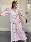 Autumn New Bubble Sleeve V Collar Dress Suit 2025 Women's Casual Two-Piece 68HZ