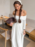 2025 New High-End Feeling Collar Long-Sleeved Top Folded High-Waisted Long-Waisted Dress Suit Women's Autumn Two Sets 68HZ