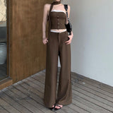 2026 Summer New Korean Fashion Design Temperament Suit Vest + Broad Leg Pants Two-Piece Set In Fashion 68HZ