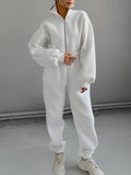 2025 Autumn Fashion Long Sleeve Plus Velvet Tight Trousers Set Simple Style Sports Set 68HZ