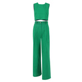 2025 Summer New Solid Sleeveless Vest Top Trousers Fashion Women's Two Sets Of Cotton Sets 68HZ