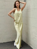 A Mute-Colored Yellow Vest Dress Dress Dress Dress 2025 Spring And Summer Fashion Two Sets Of Women 68HZ