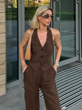New Pure Cotton Comfortable Vest Trouser Trousers Commuting Set Spring And Summer Fashion Temperament Two-Set Women 68HZ