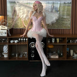 2025 Summer New Umbilion Body Solid Color Sling Suit High-Waist Temperament Half-Dress Woman 68HZ