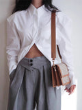 French Retro Waist Temperament With Hollowed-In-Back Shirt 2025 Spring And Summer Fashion New Top 68HZ
