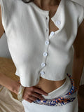 Daily Temperament Fashion Vest Set Summer New Umbilly Design Feeling Solid Half-Dress Two-Set Woman 68HZ