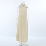 Casual Sexy Summer Ribbon Bare Back Fashion Dress Dress Cotton Can Breathe Kaat Long Dress Women's Dress 68HZ
