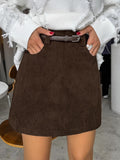 Vintage Corduroy Half-Dress Women's Short Model 2025 Autumn High-Waisted Commuter With Thin A-Word Bag Hip Skirt 68HZ