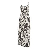 Autumn And Winter Sexy Design Print Slings Round Tie And Ankle Dress Retro Fashion Party Dress Woman 68HZ