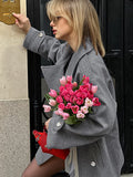 2025 Autumn And Winter New Casual Lazy Fashion With Long Hair And Women's Blazer 68HZ