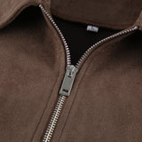 Vintage Brown Velvet Velvet Collar Loose Coat High Sense 2025 Autumn Winter Maillard Small Suit 68HZ