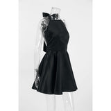 French Sexy Black High-Waisted Sleeveless Neck Dress 2025 New Spring Fashion Short Dress Woman 68HZ