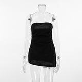 Spring 2025 New Cotton Hemp Waist Repair Sexy Breast Smear Vest Fashion Women's Top 68HZ