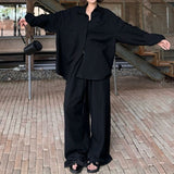 Temperament White Polo Collar Shirt Top Slack Feel Set Women's Summer Fashion Casual Broad-Legged Pants Two-Piece 68HZ