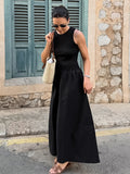 2025 French Round Collar Sleeveless Cover Splicing In-Set Dress Autumn New Long Dress Women's Dress 68HZ