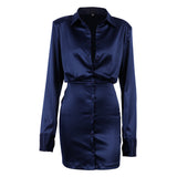 Long-Sleeved Shirt Dress Shoulder 2025 Spring New Sexy Body-Body Ass Short Dress Temperament 68HZ