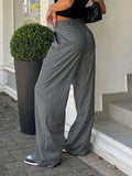 Qaqi Fashion Commuting High-Waist Loose-Hanging Feeling Drag Trousers Women 2025 Summer New 68HZ