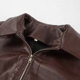 Women's 2025 New Spring And Autumn Jacket Bomber Jacket Back Ancient Money Wind Leather Jacket 68HZ