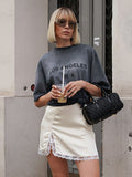Spring And Summer New Comfortable Simple Commuter Short Skirt Featism Lace Splicing Skirt 68HZ