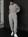 2025 Autumn Fashion Long Sleeve Plus Velvet Tight Trousers Set Simple Style Sports Set 68HZ