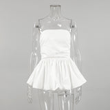 Summer New Sexy Solid Color Folding Buds Buds Fashion Embossed Vest Style Out-To-Shoulder Temperament 68HZ