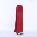 Red Thick And Dumb Color Clove High Waist Drag Skirt Dress 2025 Spring New Fashion Women's Clothing 68HZ