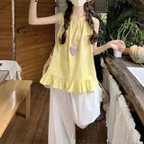 Temperament White Polo Collar Shirt Top Slack Feel Set Women's Summer Fashion Casual Broad-Legged Pants Two-Piece 68HZ