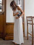 Spring And Summer New Knitted Cardigan Sleeveless Top High Waist Long A Skirt Two Sets Of Fashion Commuting Women's Clothing 68HZ