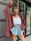 Autumn 2025 New Retro Red Scottish Check-In Ancient Shirt For Women Casual Long-Sleeved Shirt 68HZ