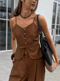 Autumn 2025 New Casual Cotton Set Femininity High-Waist Broad Leg Trousers Design With Commuting Two Sets 68HZ