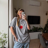 Three-Dimensional Love Love Short-Sleeved T-Shirt Women's Summer Round Collar Small New Design Lazy Top 68HZ