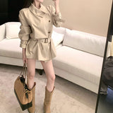 Korean Version Of Chic Spring And Autumn French Retro Temperament To Reduce The Age Of Sexy Sling Dress + Shirt Coat Two Sets Of Women 68HZ