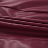 Vintage Classic Wine Red Plus Velvet Mity Leather Personality High-Waisted Niche Skirt Autumn And Winter Fashion Skirt 68HZ