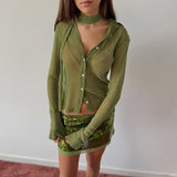 2026 Spring New Reflective Beauty Shoulder Small Coat Women Ribbon With Long-Sleeved Shirt Card 68HZ